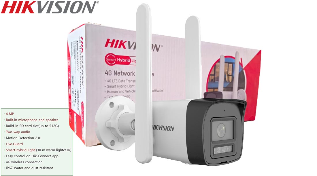 دوربین سیمکارتی Hikvision مدل DS 2CD1043G2 LIDUF 4G SL